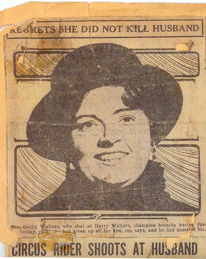Newspaper article with headline 'Regrets She Did Not Kill Husband'