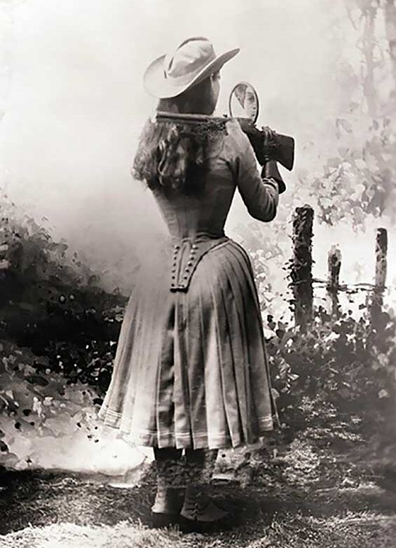 photo of Annie shooting over her shoulder