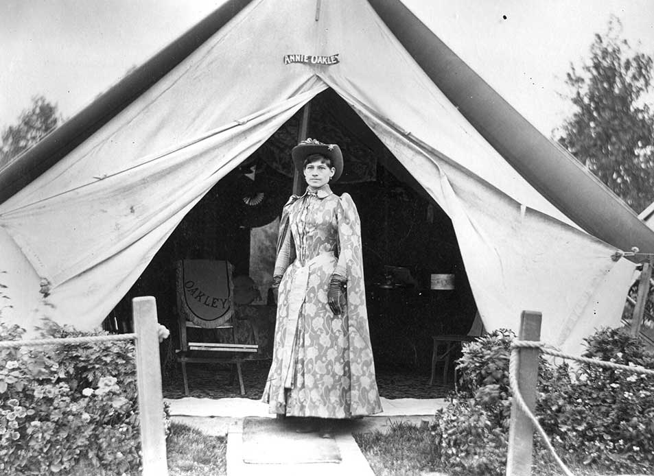 Annie in front of her show tent