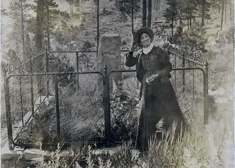 Calamity Jane at Wild Bill's grave