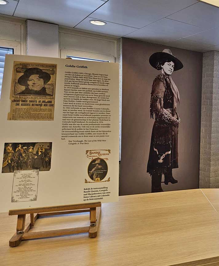 Full length photo of Goldie in exhibit